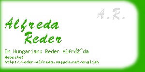 alfreda reder business card
